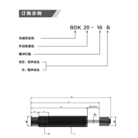 BDE85-50/90/125/165,BDE115-50/100/150/200/250，BDK12-14/16-1220-16/25-25/27-25/33-25/33-50/36-25B，小型可调节液压缓冲器BDK1214~3650